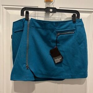 NWT Skhoop Blue Wool Mini Skirt Zipper Insulated Outdoors Layering Women’s Large